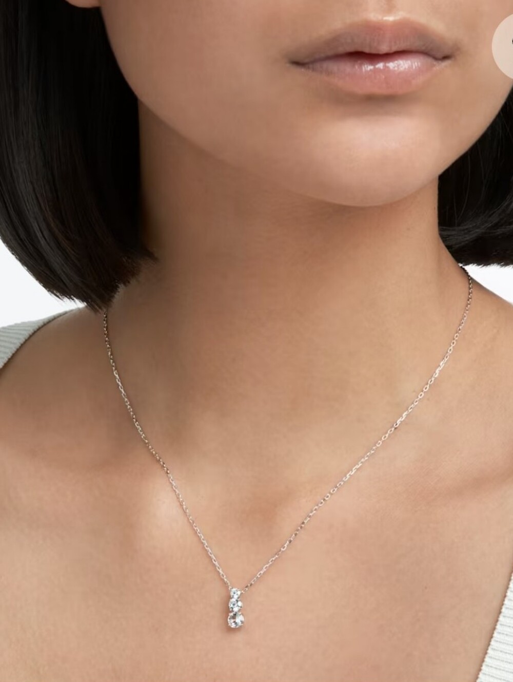Swatovski Stilla Attract Pendant Round Cut,Rhodium Plated- Excellent Condition